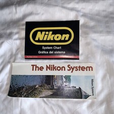 VINTAGE 70s Nikon System Chart Catalog Accessory List FA F3 7216029 & BROCHURE