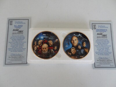 Star Trek  2 Mini plates  ALL GOOD THINGS and YESTERDAY'S ENTERPRISE .