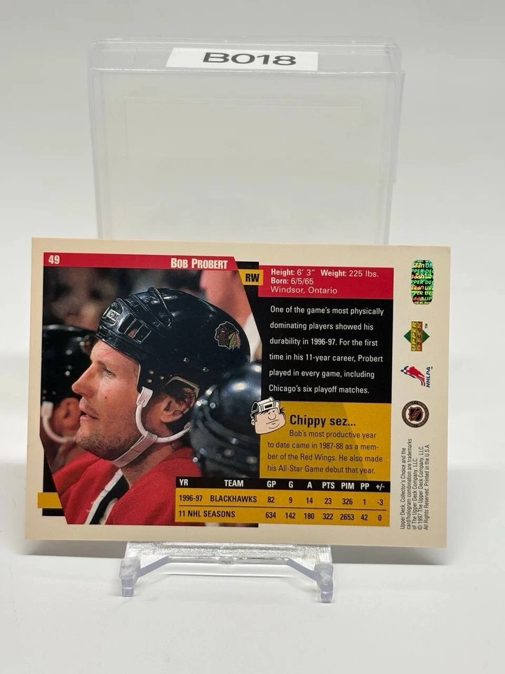 1997-98 Collector's Choice Bob Probert #49 - Image 2 of 2