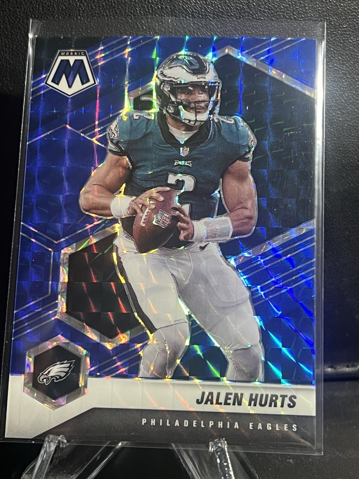 2021 Panini Mosaic Jalen Hurts Blue Mosaic Prizm /99 Philadelphia Eagles #160