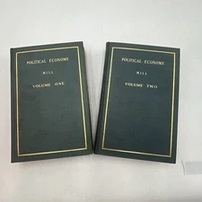 ANTIQUE 1900 POLITICAL ECONOMY BY JOHN STUART MILL VOLUMES 1 & 2 - EX