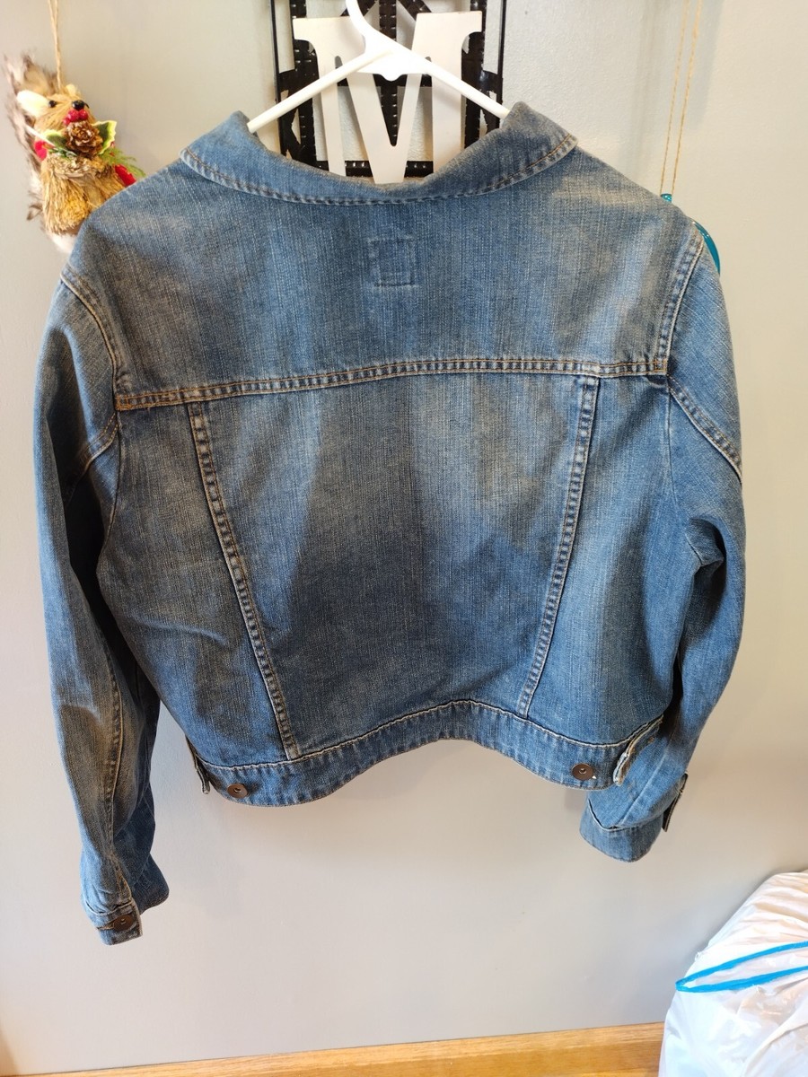 JCP JCPenney Women's Blue Button-Up Denim Jean Jacket Size XL H25