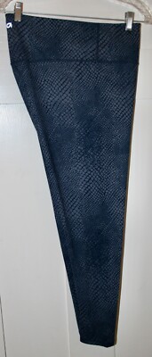 GapFit Women's Leggings Studio Sky High Snakeskin Print Blue Size XL