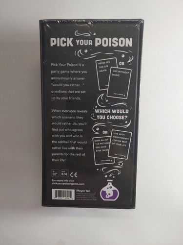 Pick Your Poison Card Game:The “What Would You Rather Do?” Party Game NEW SEALED - Picture 3 of 5