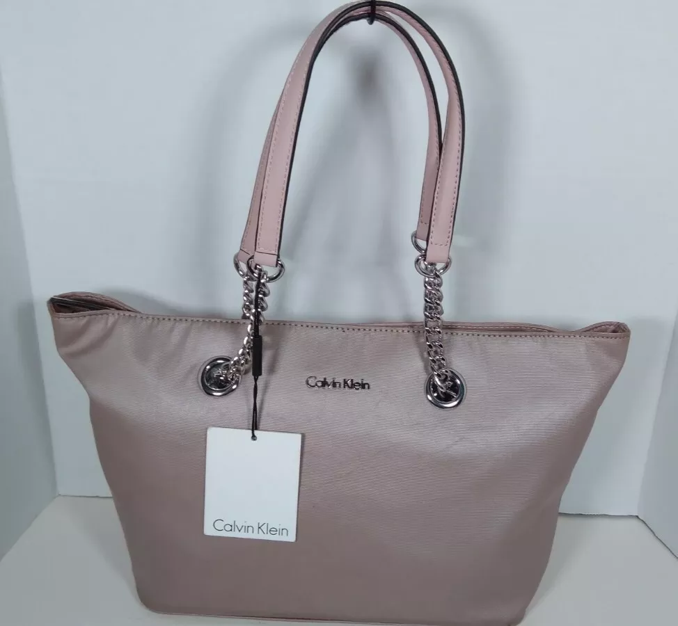 Calvin Klein Dressy Nylon Tote Rose Gold with Double Handles