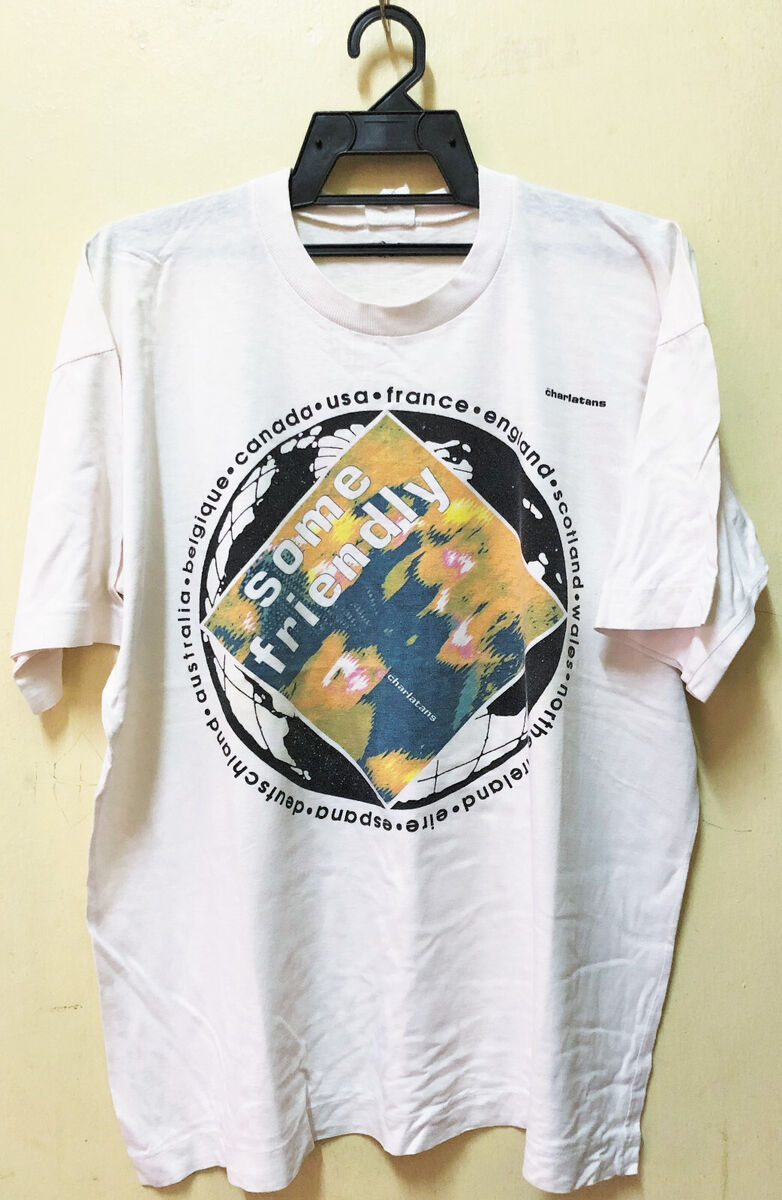 VINTAGE 1990 THE CHARLATANS INDIE ROCK CONCERT TOUR T-SHIRT VINTAGE 1990 THE CHARLATANS INDIE ROCK CONCERT TOUR T-SHIRT