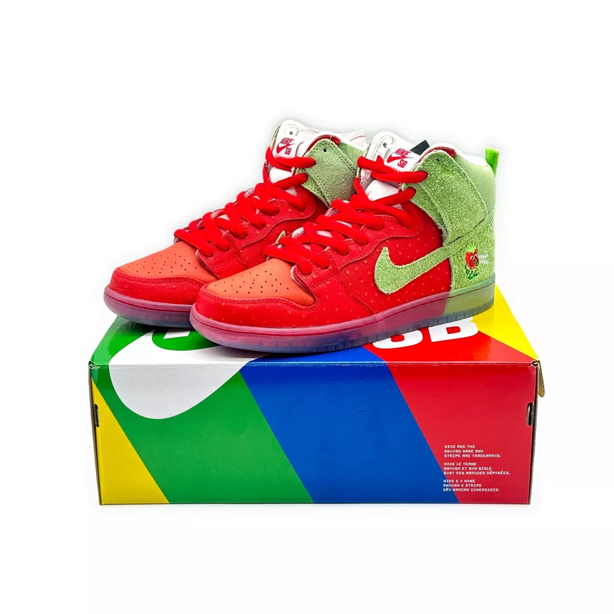 Sb dunk high white university 2025 red  and  green