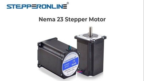 Moteur pas à pas Nema 23 moteur pas à pas 2.4Nm 4A 82mm longueur 8mm arbre plat CNC - Vidéo 1 sur 1
