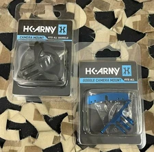 NEW HK Army Action Sports Goggle/Barrel Camera Mount Package-2 Mounts-Blk/Blue