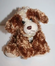 Hugfun Brown Cream Swirl Plush Puppy Dog 7" Soft Toy Stuffed Animal Floppy Small