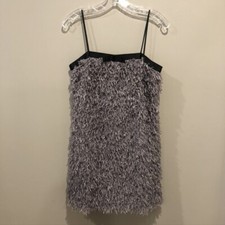 Zara NWT Women's Spaghetti Strap Purple Shag Dress Size Sm (E1186)