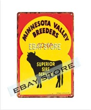 bar signs 1950s Minnesota Valley Breeders cattle livestock farm retro tin sign
