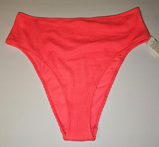 American Eagle Aerie Crinkle High Cut Cheeky Bikini Bottom X-LARGE Bright Pink