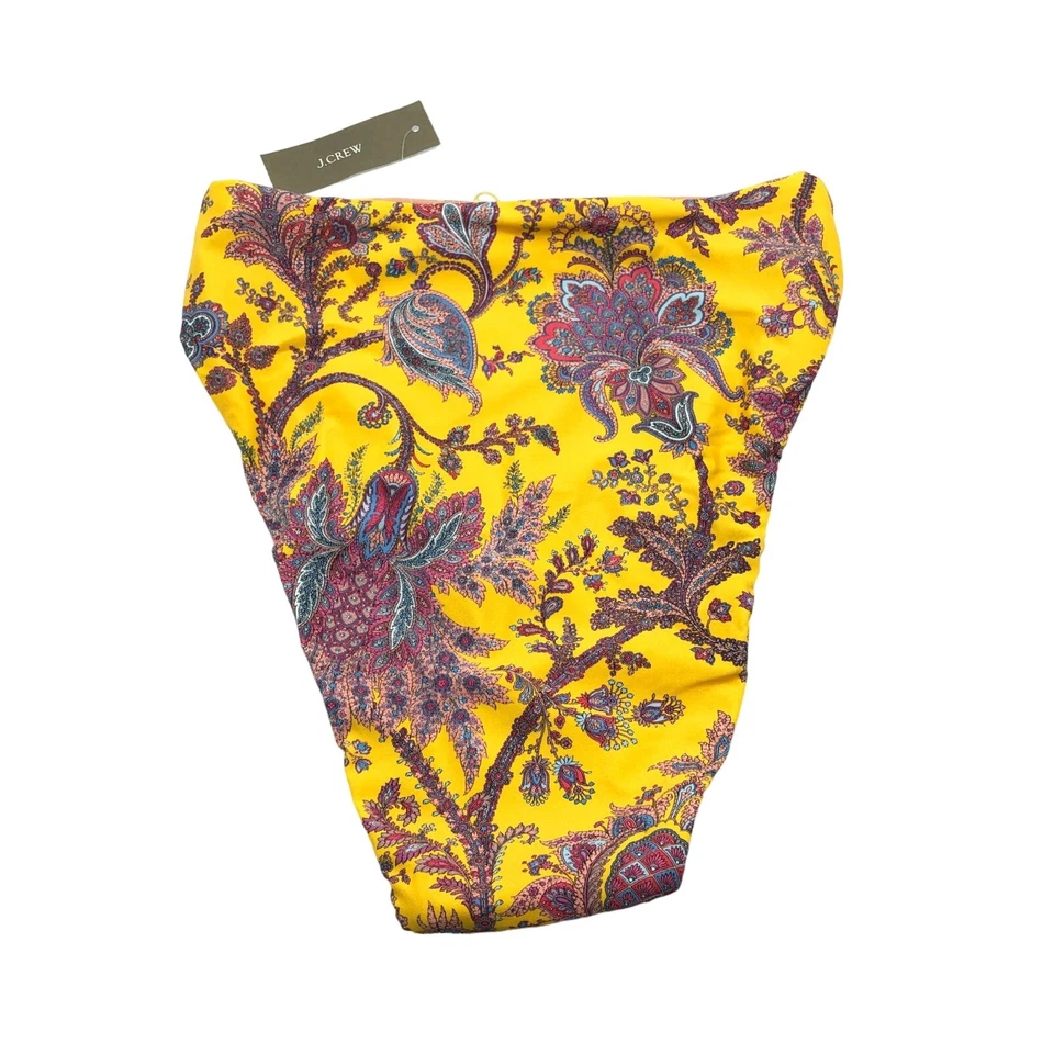 Parte inferior de natación de bikini J.Crew para mujer tiro alto cobertura moderada cachemira dorada XXS Foto 2 de 4