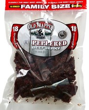 Old Trapper Peppered Beef Jerky Naturally Smoked Family-Size, 18 Ounces