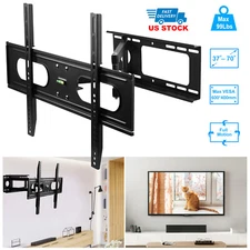 Full Motion Articulating TV Wall Mount Swivel 90° Bracket Tilt +/-20° Fit 37-70"