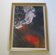 ANTHONY POWELL PAINTING OUTER SPACE UFO VINTAGE TECHNOLOGY ALIEN CRAFT SHIP 