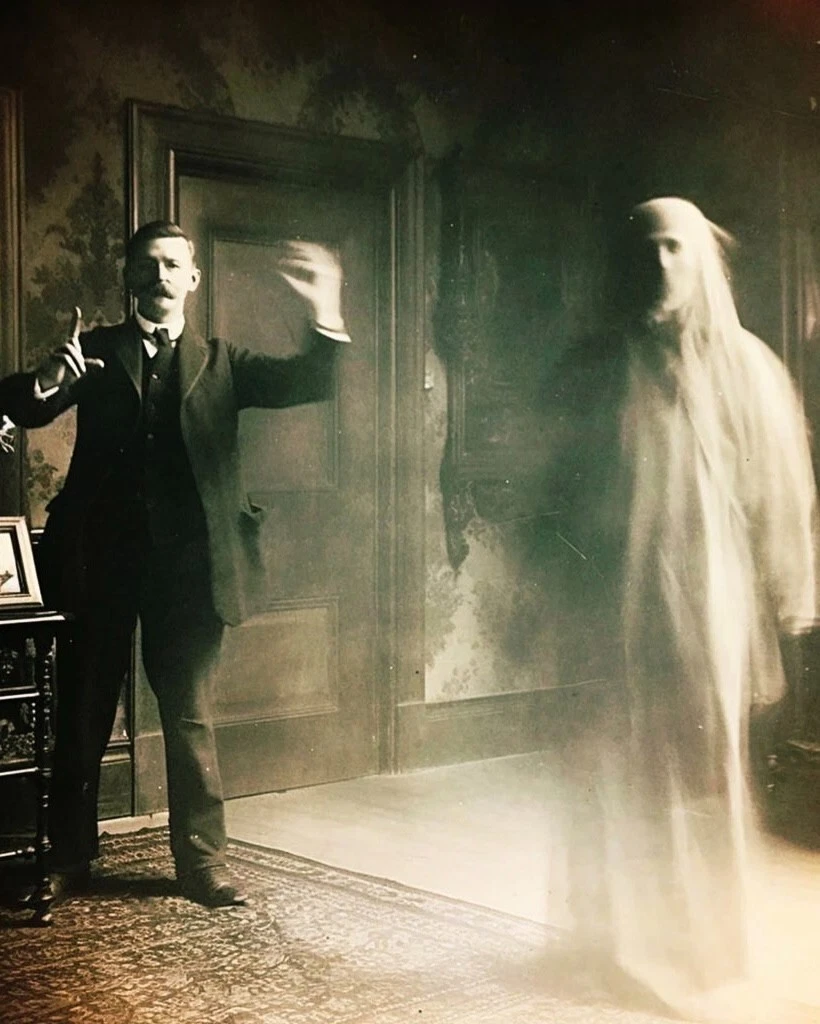 Victorian Ghost Photograph | Seance  | Spirit | Halloween Decor | Spooky Photo