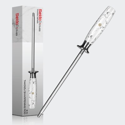 Takoizu 8'' Sharpening Rod   Diamond-Coated, Long-Lasting Knife Sharpener