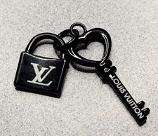 LV Button Black Lock & Key Charm zipper pull 30mm