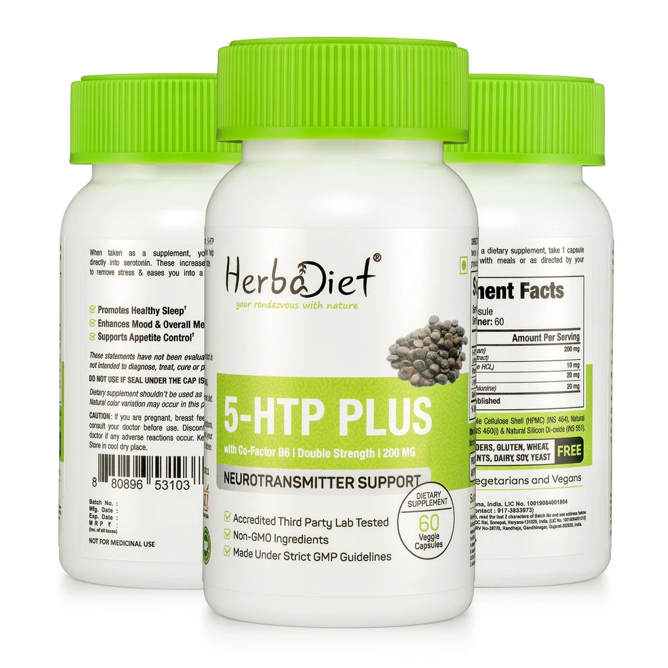 5-HTP 200mg 5htp Capsules Boosts Serotonin Helps Against Stress Anxiety Insomnia - Image 4 of 4