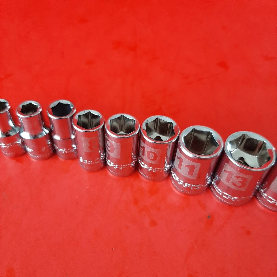 NEW Craftsman Easy Read 4-14mm 12 Piece 6 Point 1/4" Drive Shallow Socket Set - Image 3 of 4