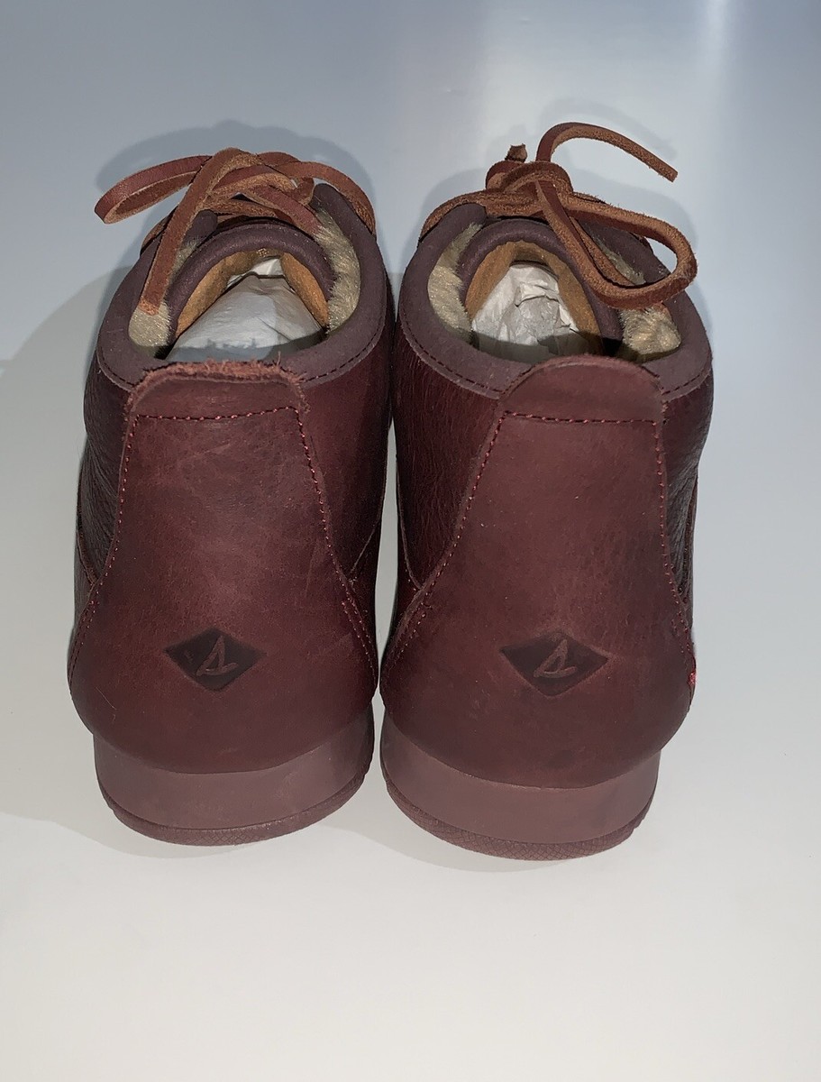 Sperry Top Sider 8.5 Chukka Boots Moc-Sider Burgundy Leather  display picture 1