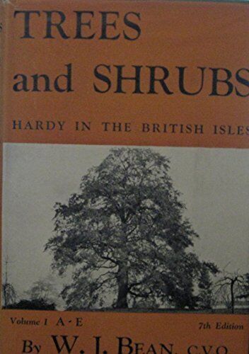 Trees and Shrubs: Hardy in the British Isles by Bean, Wj Hardback Book The Cheap - Imagen 1 de 2