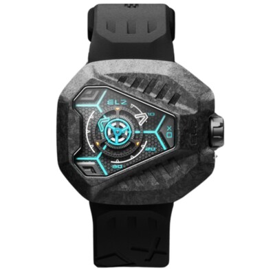 The ElectricianZ XO The Shadow Swiss Quarz Gummi Schwarz PVD Herrenuhr