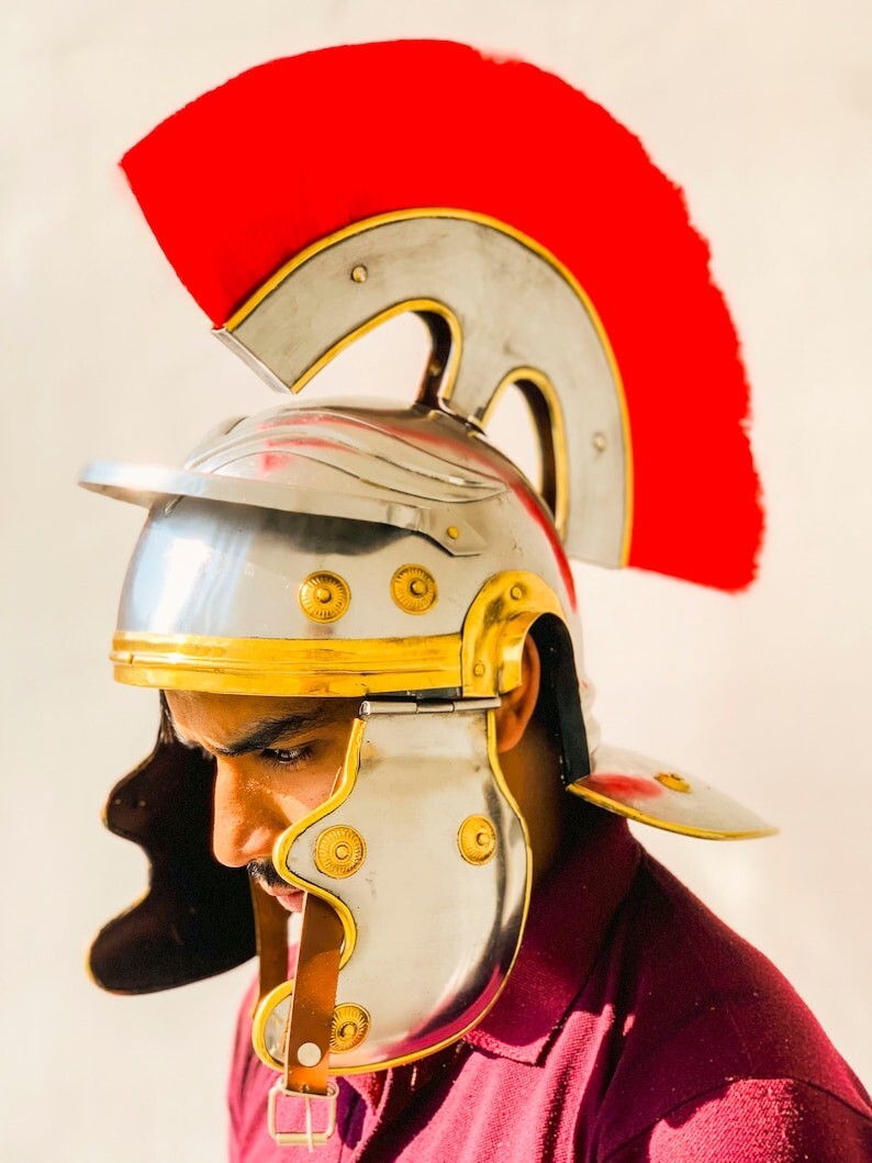 Medieval Knight Roman Crusader Helmet Cosplay Costume German Wearable Gift