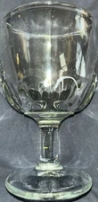 Vintage Libbey Thumbprint 12 Oz. Goblet 6.25” Clear Stemmed Glass
