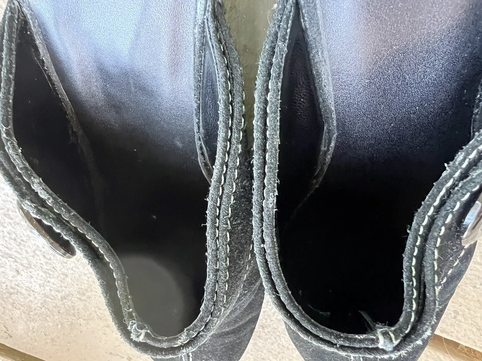 Zapatos sin cordones para mujer Anne Klein iflex negros gamuza talla US 7,5 tacón sin cordones. Foto 4 de 4