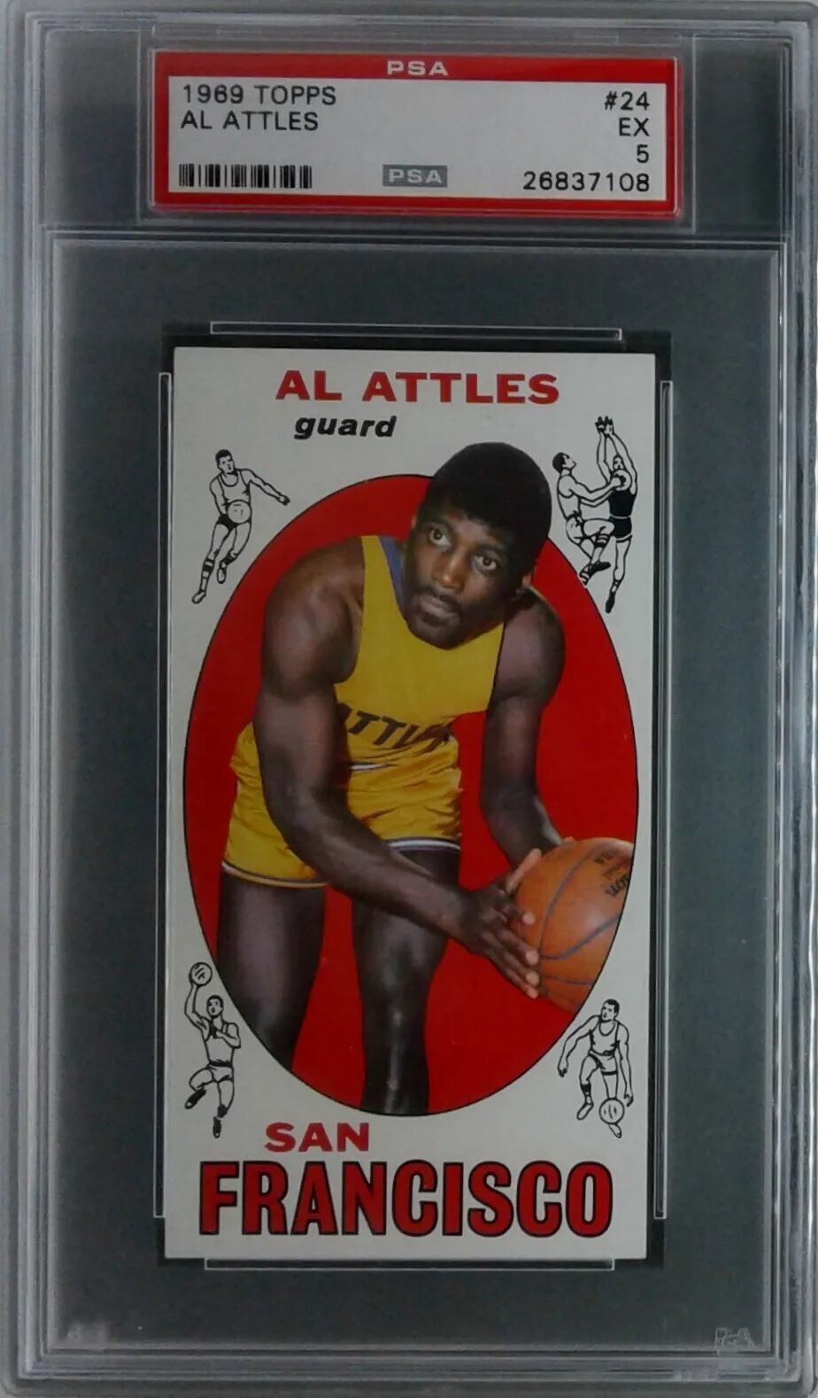 1969 Topps #24 Al Attles Warriors PSA 5 EX HOF