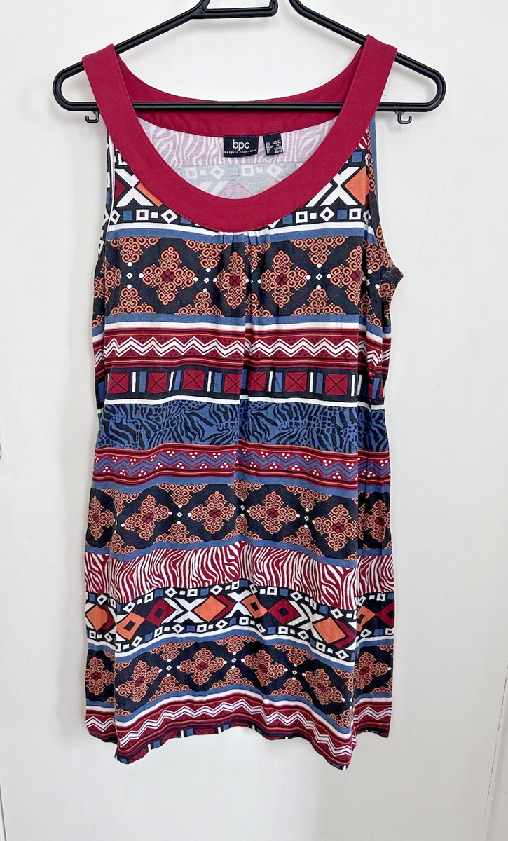 BPC Bonprix Collection Summer Dress 12 14 Red Maroon Geometric