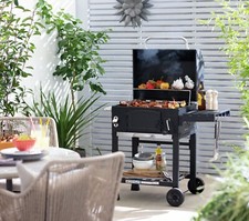Image of Trolley Charcoal BBQ | Outdoor Garden Barbecue Grill Portable Cooking Smoker