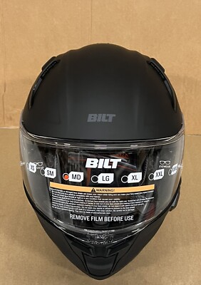 BILT Techno 3.0 Sena Bluetooth Helmet Size MD, Matte Black 496301