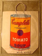 Andy Warhol RARE Signed and Framed Campbells Soup Can Bag