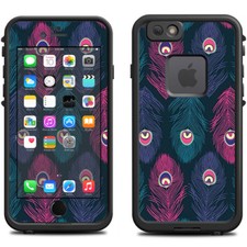 Skin Decal for Lifeproof iPhone 6 Fre Case / Pink Purple Peacock Feather