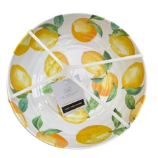 The Farmhouse LEMON Melamine Pasta Bowls Set of 4 NEW SPRING SUMMER