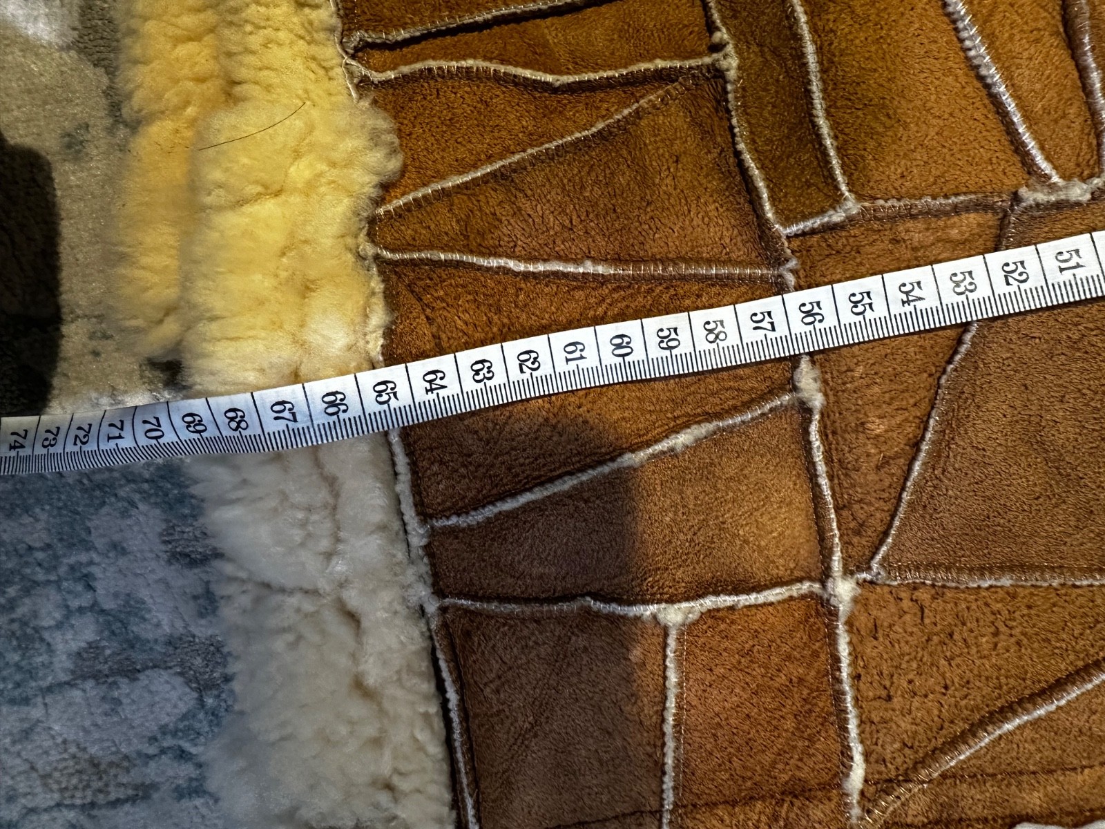 Vintage Shearling Patchwork Vest Brown Suede Leat… - image 22