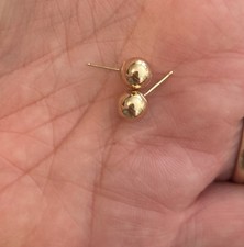 14k Yellow Gold 4mm Polished Gold Ball Post Earrings 0.3 Grams RB Euc 8-25
