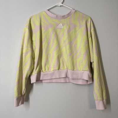 adidas Stella McCartney Animal Print Sweatshirt Acid Yellow Dopamine Small