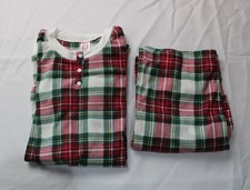 The Children  s Place Kids Plaid Thermal Henley Pajamas MS7 White Size 16 NWT