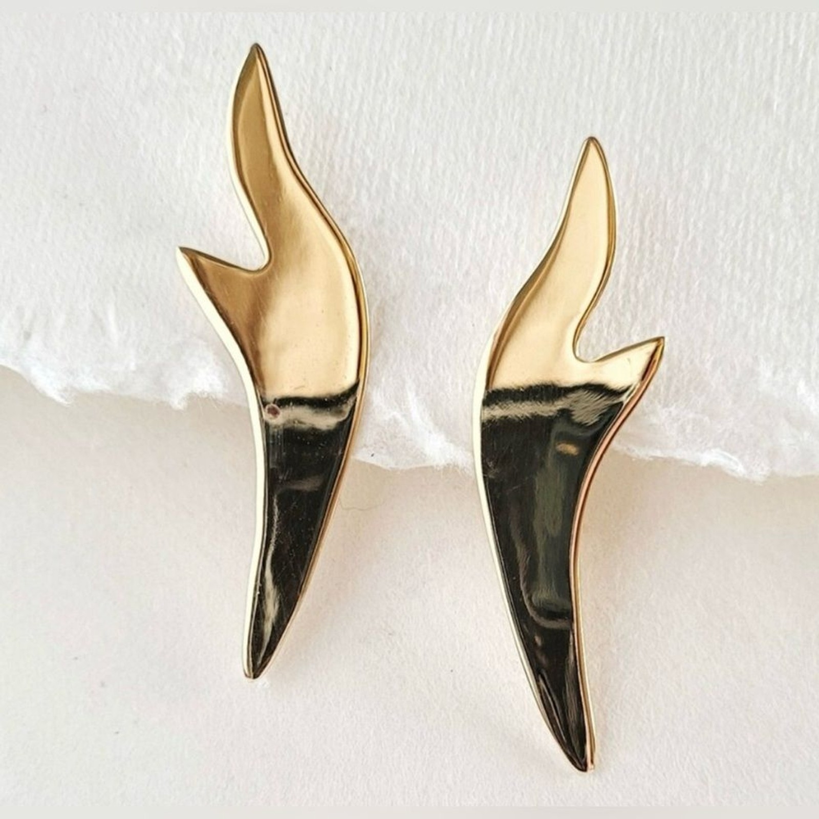 Bisjoux solid brass spark stud statement earrings - image 1