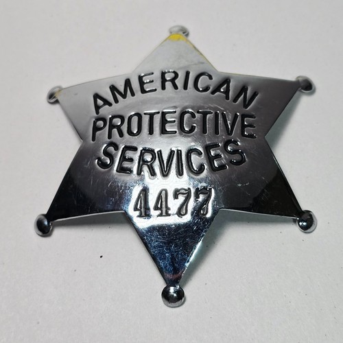 American Protective Services Ed Jones Co 6-Point Star Security Badge Obsolete