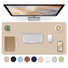 Leather Desk Pad, Mouse Pad, Non-Slip Desk Protector Mat, Leather Desk Blotte...