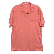 J Crew Garment Dyed Slub Cotton Pocket Polo Shirt Men L Golf Casual Athleisure