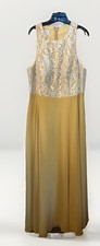 Azazie Kate Bridesmaid Dress Size C (18) Gold Lace Formal Full Length Pockets