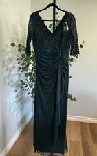 Women  s dresses B A Betsy and Adam Long green 3/4 sleeve Sz 12 NWT