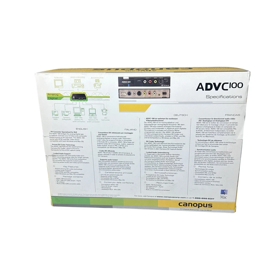 Canopus ADVC-100 Analog to Digital Video Converter New I Open Box For Inspection - Image 3 of 4